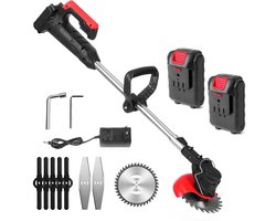 42V Trimmers Electric 2-in-1 Lawnmower Brushcutter, Cordless Trimmer Telescopic With 180° Head Hinges, for removing weeds in the garden Flower Trees