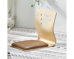 Japanse Zaisu Stoel - Vloerstoel Tatami - Comfortabel Zitten - S-vormig Rugleuningontwerp - 46x37x43cm - Linnen