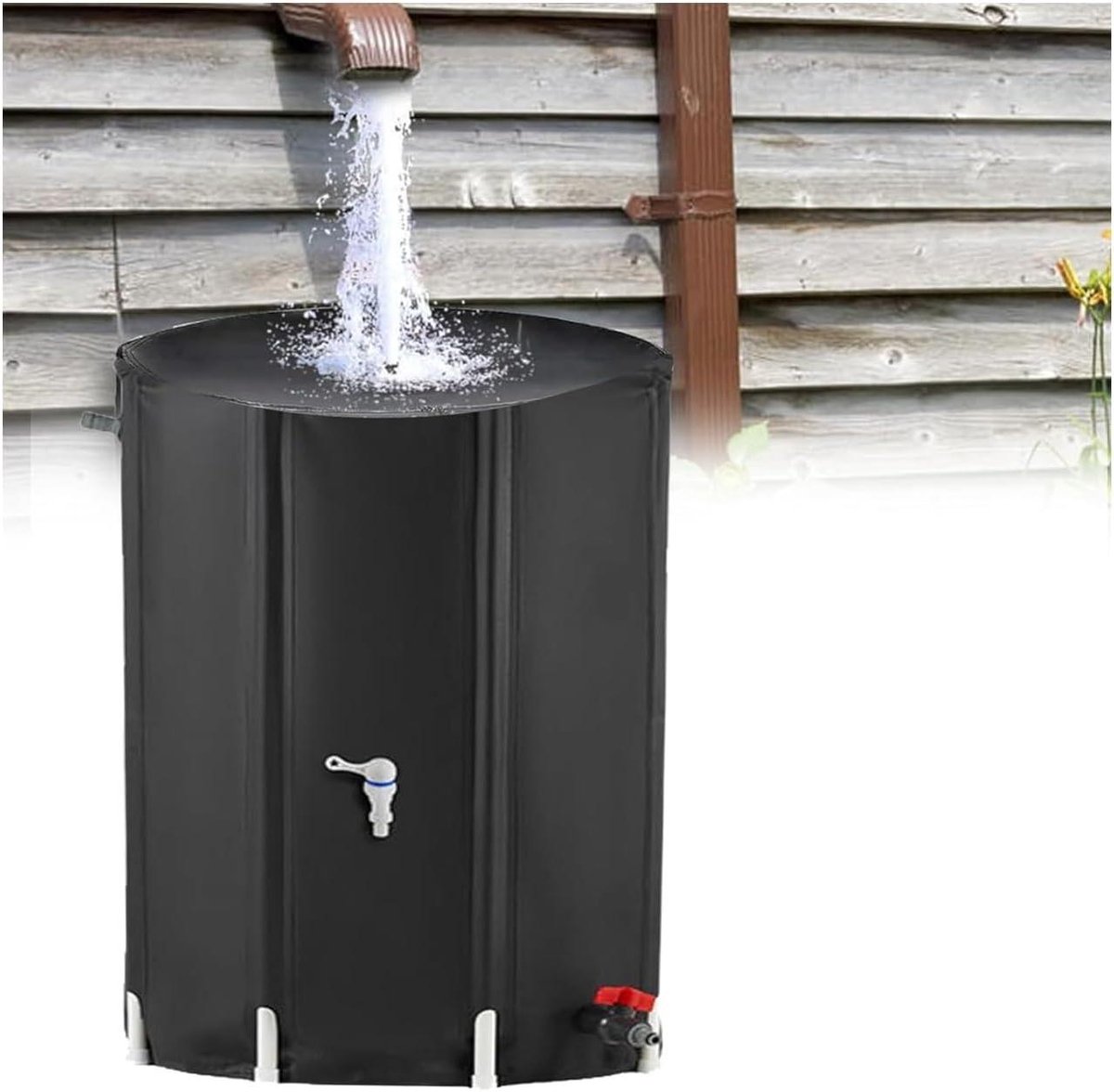 Regenwateropvangvat - Opvouwbare tank - Tuin beregenen - Met filter - Grote capaciteit - Groen