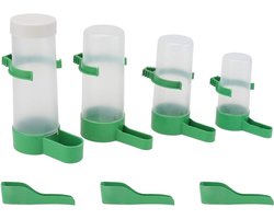 Vogel Drinkfontein - Drinkbak Vogels - Vogels Voeden - Anti-spat Ontwerp - 1 Set - Groen Transparant