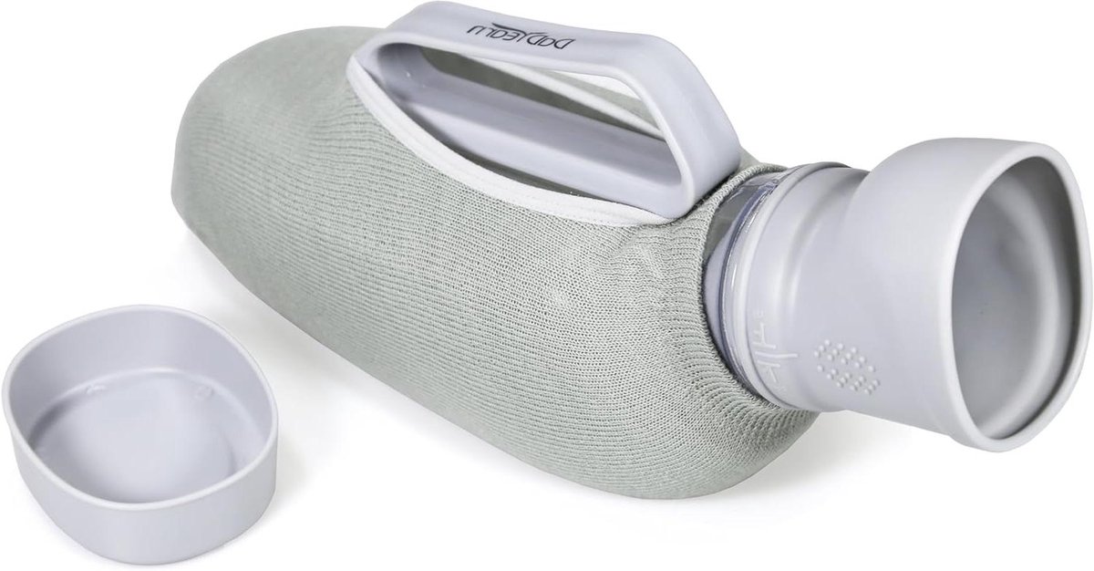 Draagbaar Urinoir - Plasfles Heren - Reizen en Thuiszorg - Zacht TPE Materiaal - 1200 ml Capaciteit - Grijs