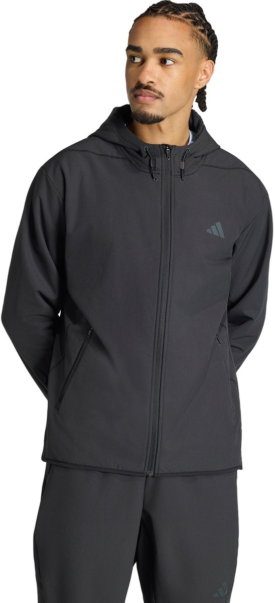 Adidas Performance D4t Climawarm Jack Met Lange Ritssluiting Heren Zwart