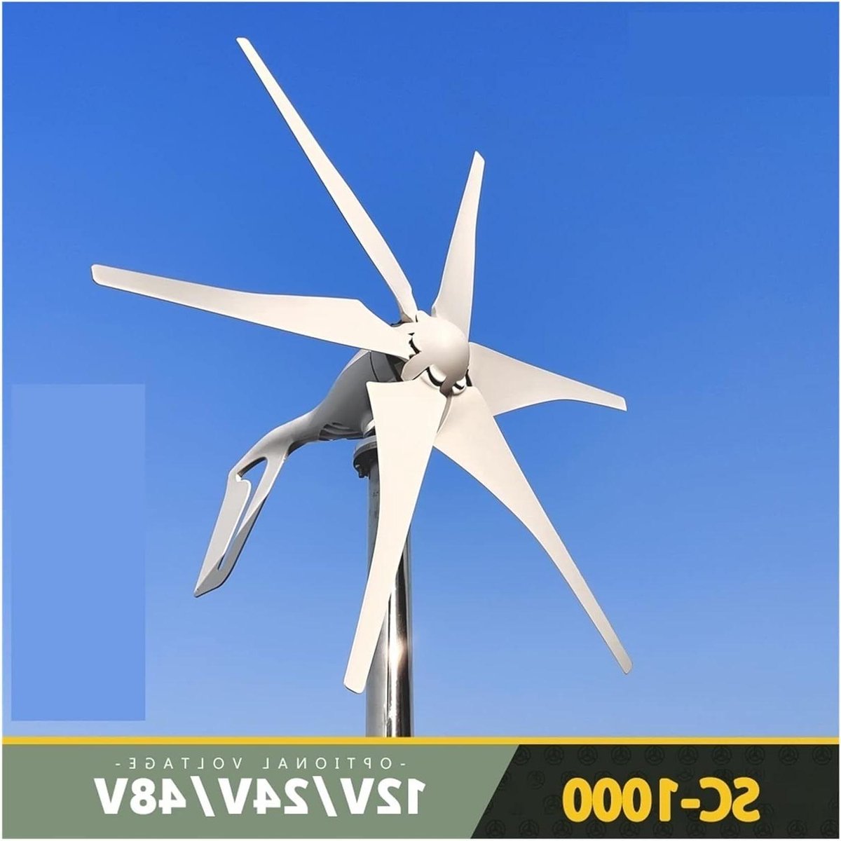 Windturbine Generator - Alternatieve Energie - Energie Opwekken - Lage Opstartsnelheid - 600W - Wit