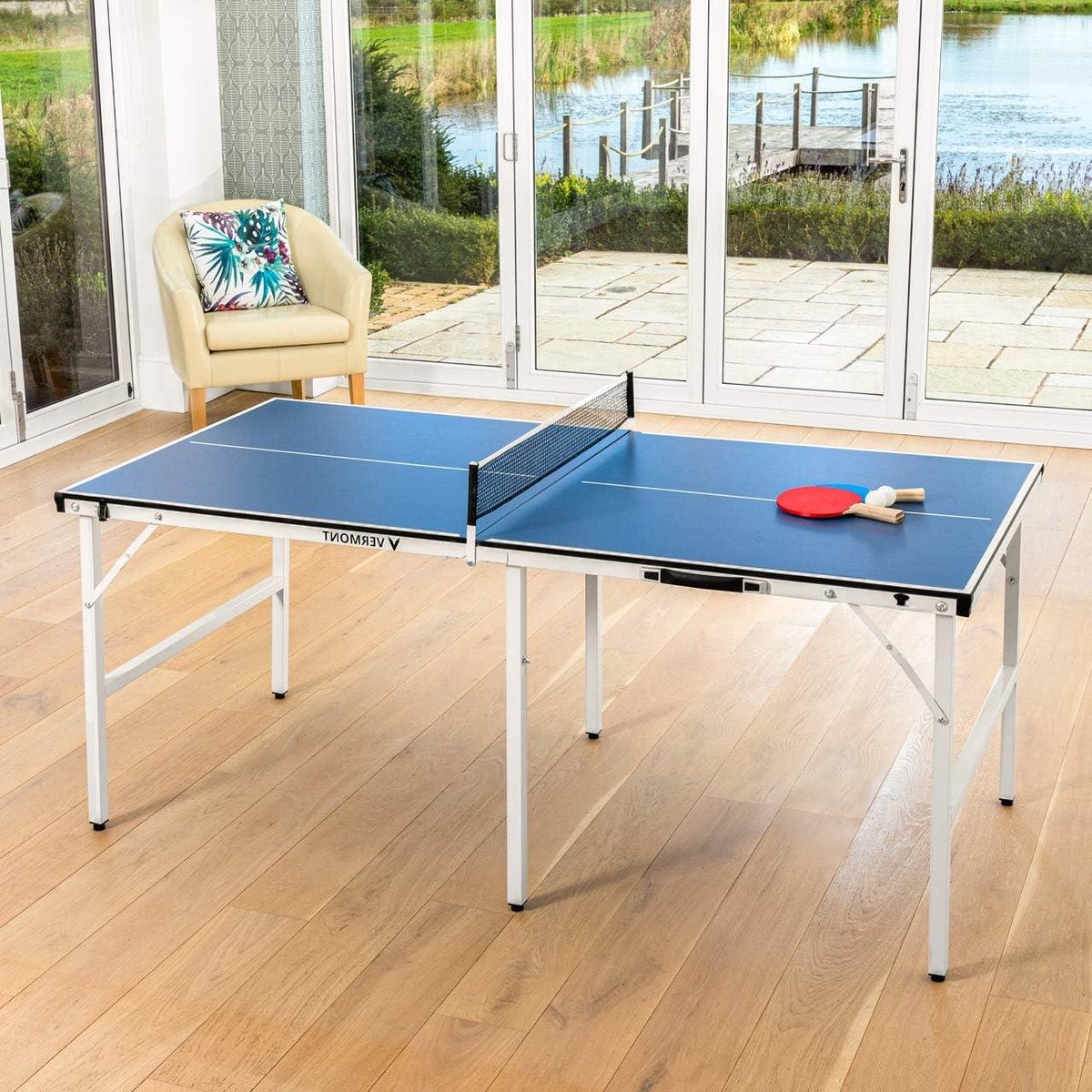 Tafeltennistafel Midi - Pingpongtafel Binnen - Indoor recreatie - Inclusief accessoires - 183x90 cm - Blauw