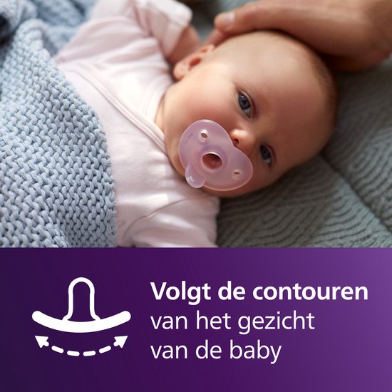 Philips Avent Soothie Fopspeen - 0 tot 6 Maanden - 2 Speentjes - Roze/Donkerroze - SCF099/20 van Philips — afbeelding 5