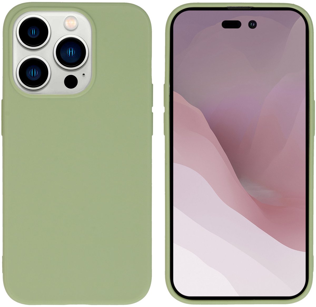 imoshion Hoesje - Geschikt voor Apple iPhone 14 Pro - Color Backcover - Olive Green