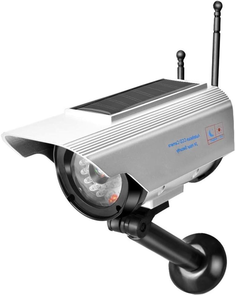 Nep Camera - Dummy Camera Beveiliging - Diefstal Afschrikken - Knipperende LED - 1 stuk - Zilver