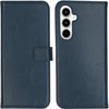 Selencia Étui adapté pour Samsung Galaxy A55 avec porte-cartes - Bookcase en cuir véritable Selencia - Blauw