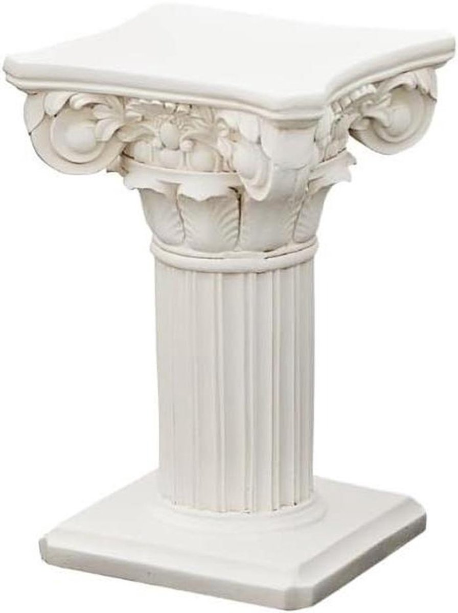 Romeinse zuil - Decoratieve sokkel - Planten presenteren - Magnesiumoxide materiaal - 3000 gram - Wit
