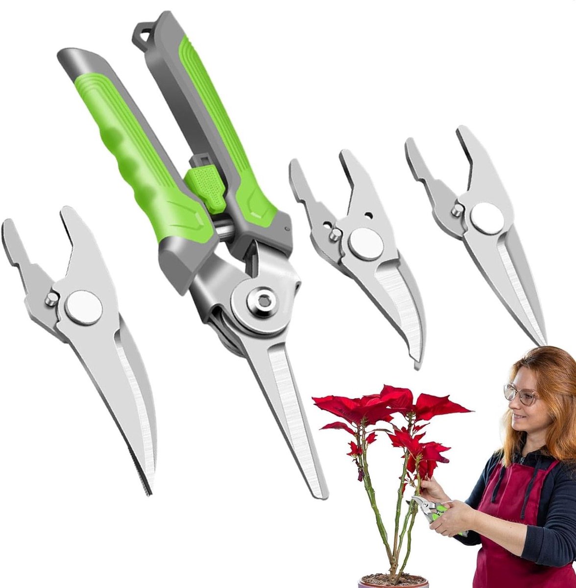 Tuinschaar - Snoeischaren - Takken Snoeien - 4-in-1 Multifunctioneel - 24x15.5 cm - Niet gespecificeerd