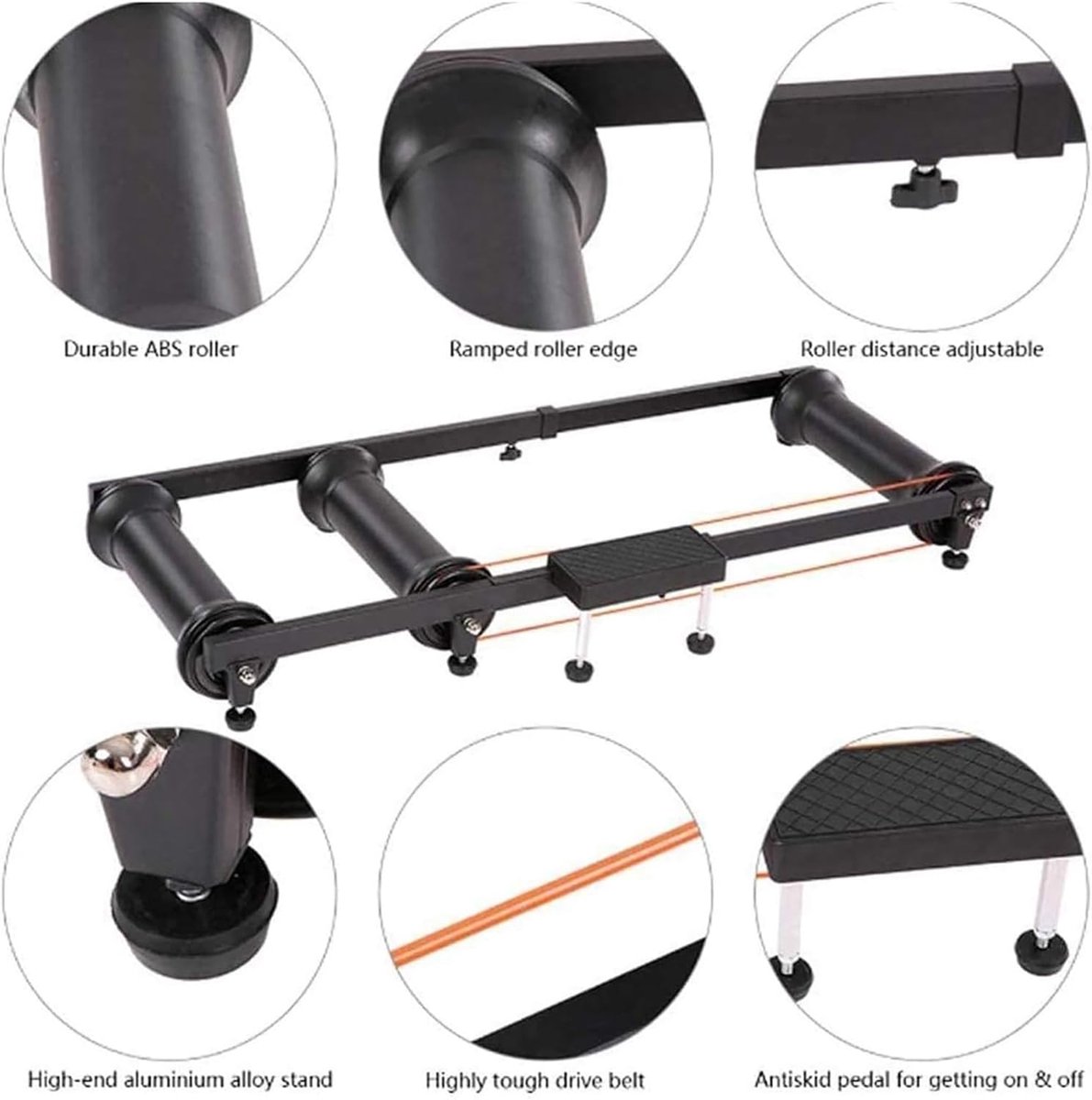 Fietsrollen Indoor - Fietstrainer Rollen - Thuis trainen - Parabolische rollen - 24-29 inch - Zwart