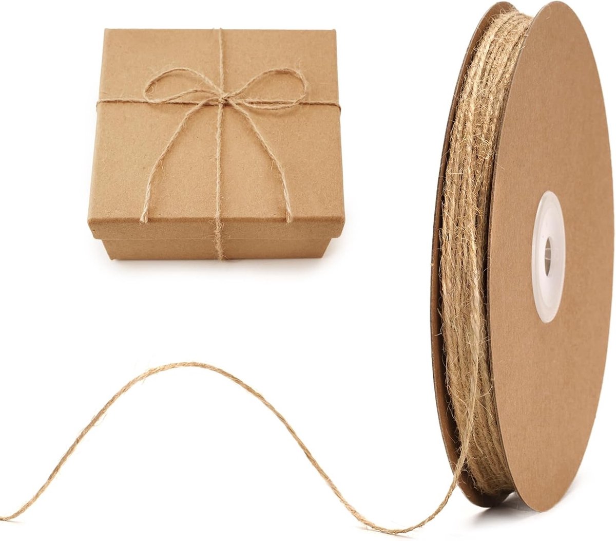 Natuurlijke Jute Touw 1.5 mm - 100 m Creatief Touw voor DIY, Tuinprojecten en Cadeauverpakking
