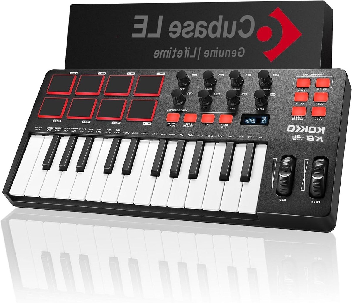 MIDI Keyboard Controller - Muziek Productie - Muziek Maken - 25 Aanslaggevoelige Toetsen - 38 x 18 x 5 cm