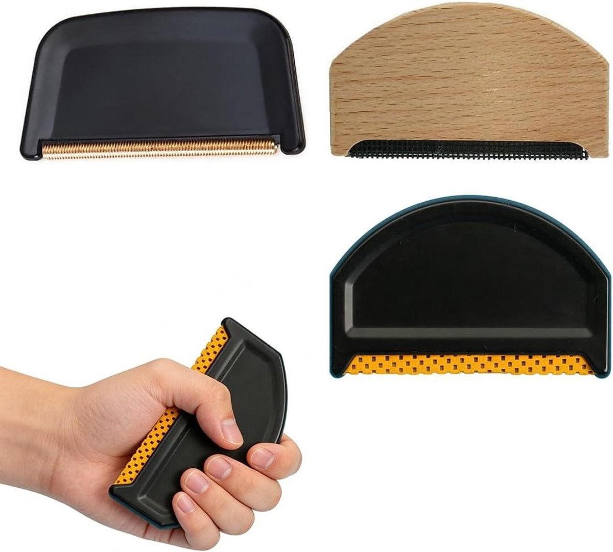 Pluisverwijderaar Set - Kledingborstel - Kleding Opfrissen - Handmatig Bedienen - 3 Stuks - Grijs