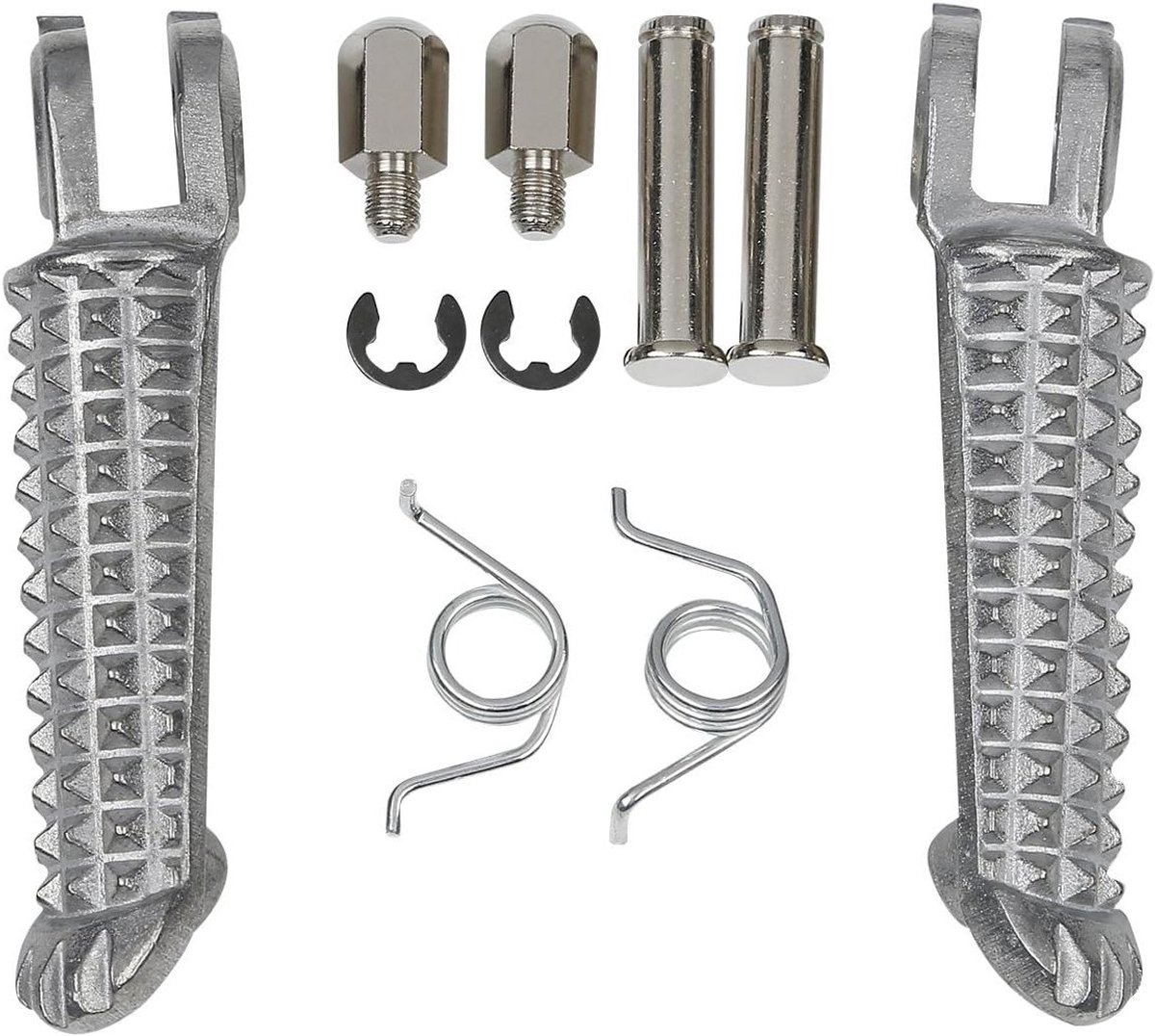 Motorfiets Voetsteunen - Pedaal Steunen - Rijcomfort Verbeteren - Aluminium Constructie - 16x14x3 cm - Zilver