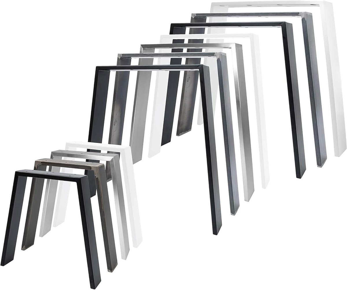 Tafelpoten Set - Meubelonderstel Metaal - DIY Meubels Maken - Industrieel Loft Design - 55/75 x 72 cm - Zwart