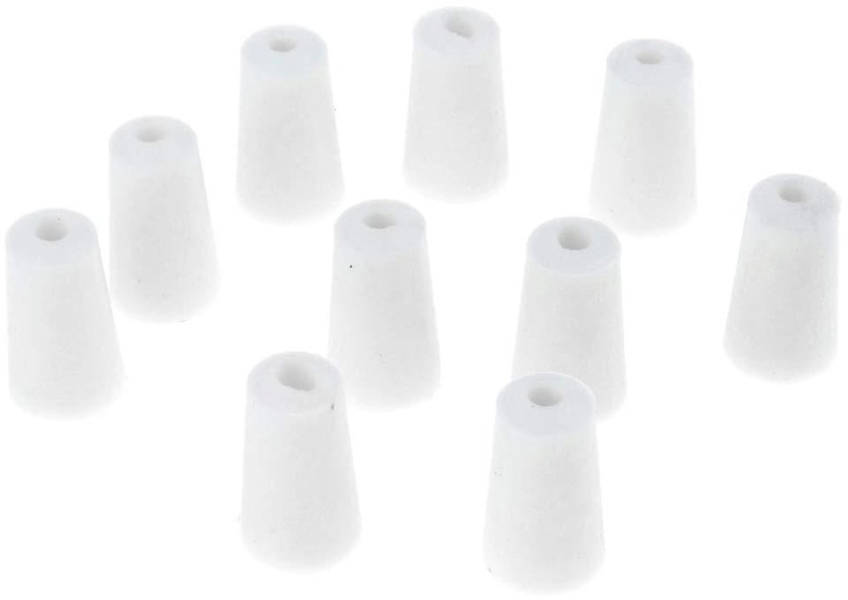Rubberen Stop - Taps Toelopende Plug - Laboratorium Afdichting - Luchtdichte Sluiting - 14-18 mm - Wit