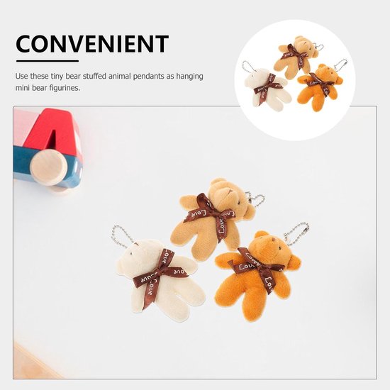 Mini Knuffelbeer Sleutelhangers - Pluche Beertjes Hangers - Tas Decoratie - Zacht Pluche Comfort - 85 cm - Diverse kleuren van MINI — afbeelding 2