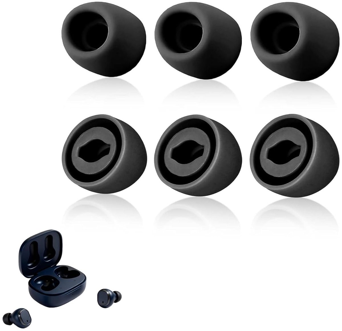 Zachte siliconen oorkussens voor Galaxy Buds Pro - 3 paar, anti-valgreep, comfortabel en duurzaam (zwart)