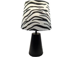 Various Zebra Tafellamp - Ø20 cm - Wit, Zwart - Fluweel, Metaal