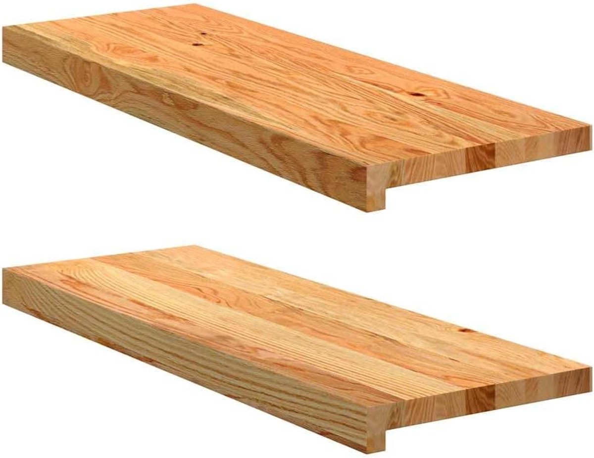 Houten vensterbanken - Raamplaten set - Decoratief afwerken - Massief eikenhout - 70x25x2 cm - Lichtbruin