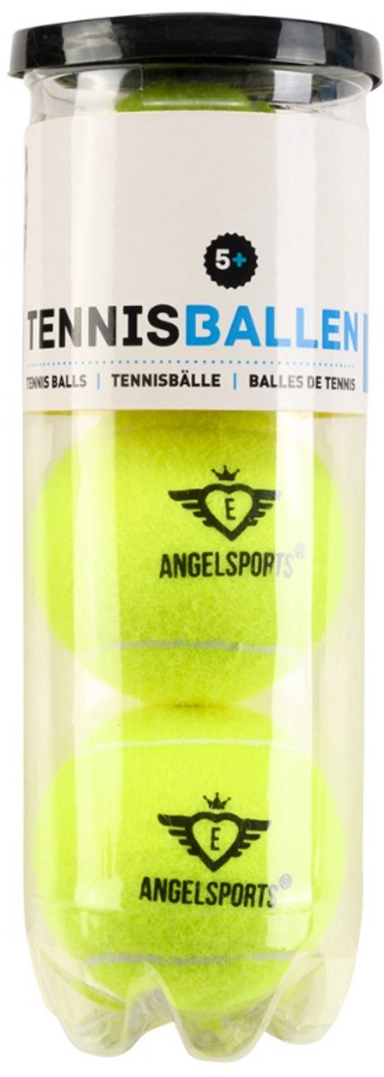 Tennisballen 3 Stuks in Koker – Geel Ø6,5 cm – Recreatieve Tennisballen – Opbergkoker Set voor Training en Vrij Spel – Engelhart
