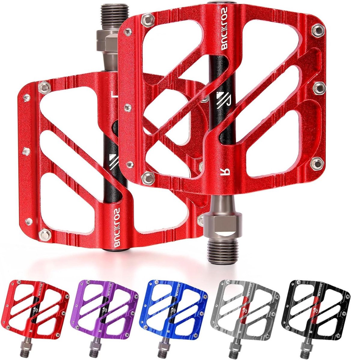 Fiets pedalen - MTB pedalen - Fietsen - 3 soepele lagers - 9/16 inch - Rood