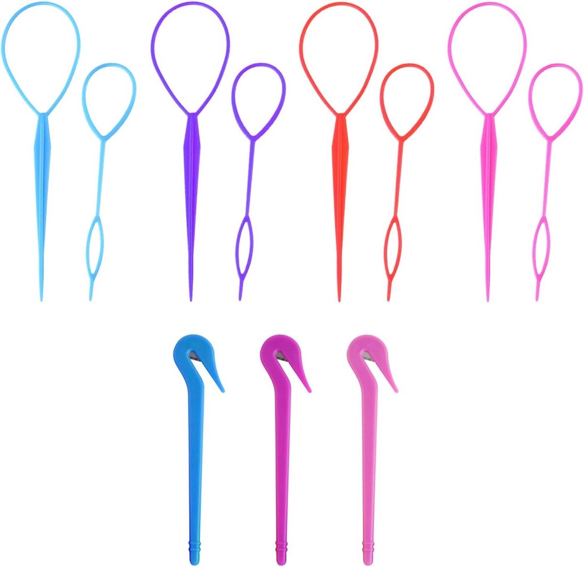 Haarstyling Set - Kapsel Tools - Stijl Creëren - 3 Delige Set - 2 Maten - Mix Kleuren