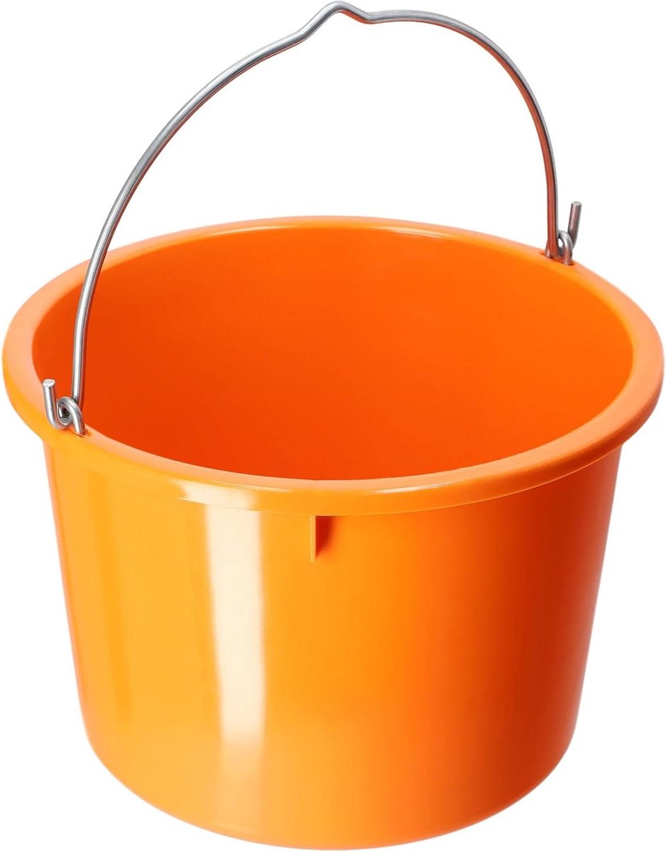 Bouwemmer - Werkbak - Zware materialen dragen - Verstevigd handvat - 20 Liter - Oranje