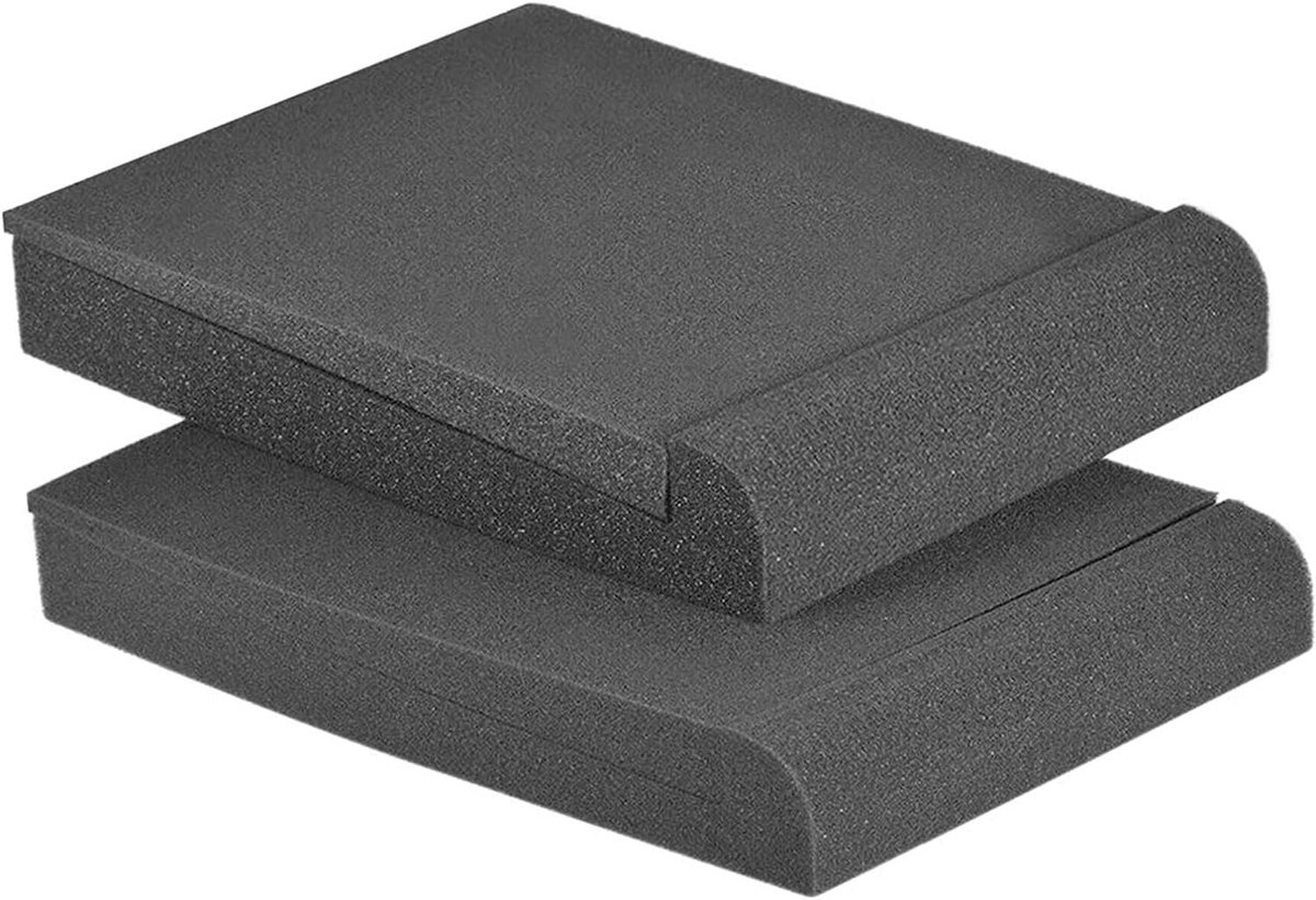 Studio Monitor Pads - Luidspreker Isolatie - Betere Geluidskwaliteit - Veelzijdige Hoekinstelling - 25 cm Breed - Zwart