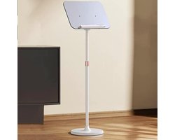 Draagbaar Podium - Verstelbare Standaard - Presenteren en Spreken - Ergonomische Hoogte - 36 tot 55 inch - Wit