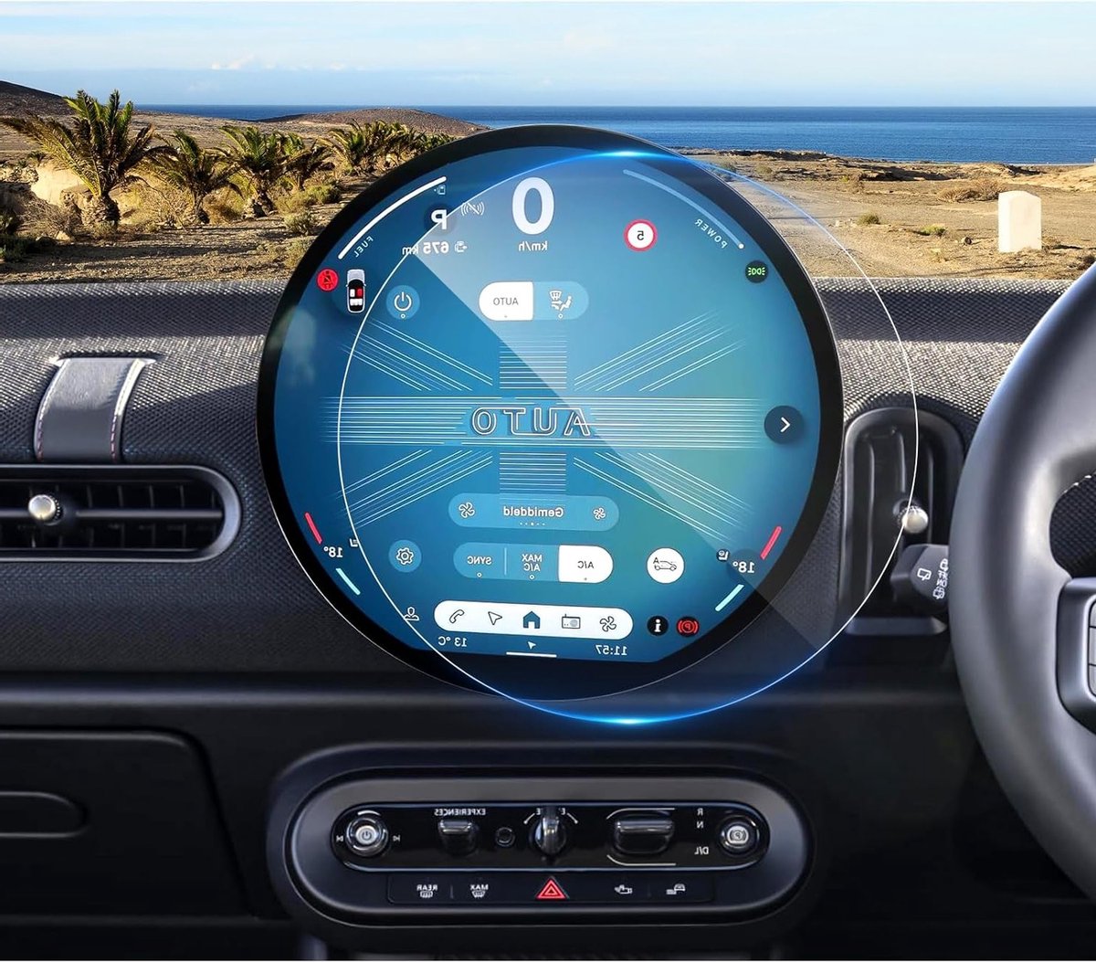 Navigatie Beschermfolie voor Mini Cooper, Countryman en Aceman 2024-2025, 9H, Krasbestendig, Tempered Glass, 23.5 cm, Ideaal voor Bescherming en Duurzaamheid