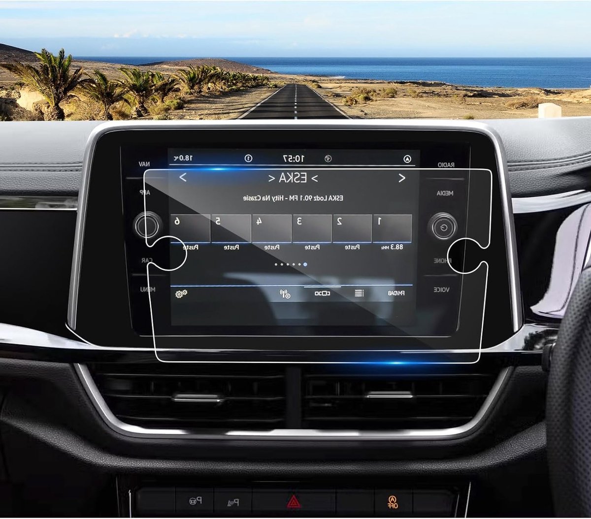 Navigatiescherm Beschermfolie voor T-ROC 2018-2024, 9H Krasbestendig, Tempered Glass, Ideaal voor GPS en Touchscreen Bescherming (8 Inch)