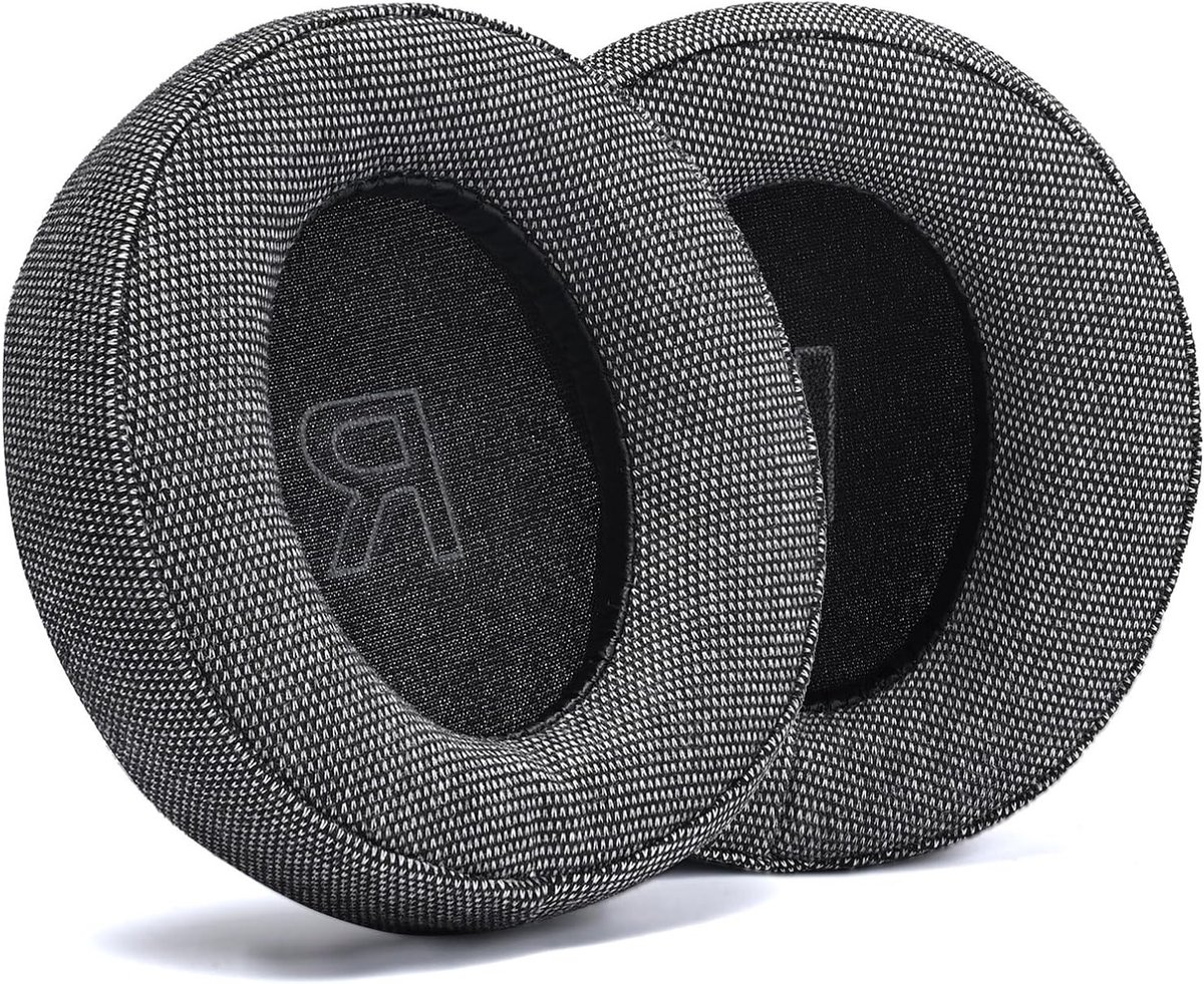 Vervangende Oorkussens van PU Leer voor Hoofdtelefoons, Hoogwaardige Geheugenfoam voor Comfort en Duurzaamheid, Geschikt voor Anker Soundcore Life Q30/Q35, Grijs Linnen Stof