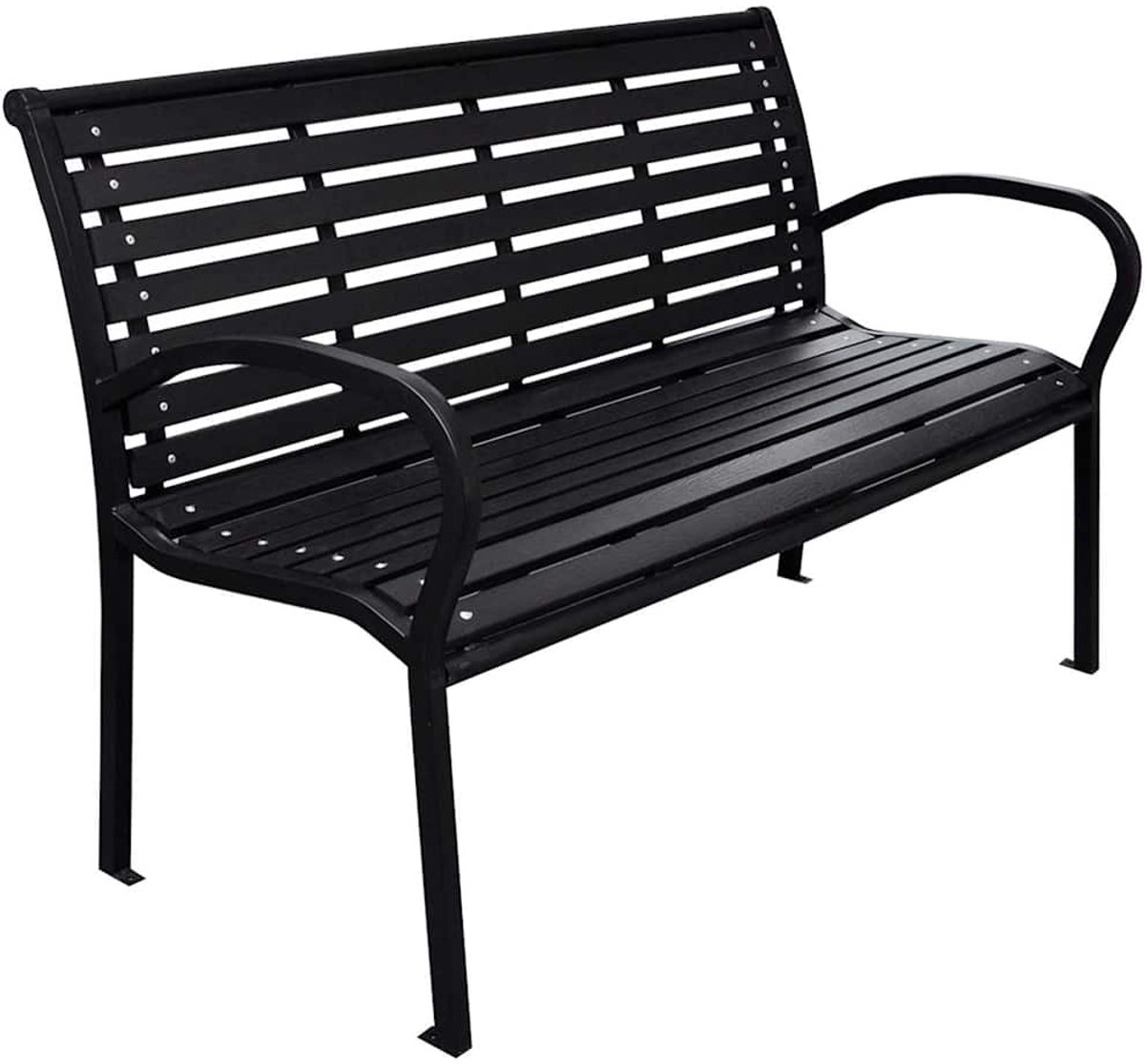 vidaXL - Tuinbank - 116 - cm - staal - en - HKC - zwart
