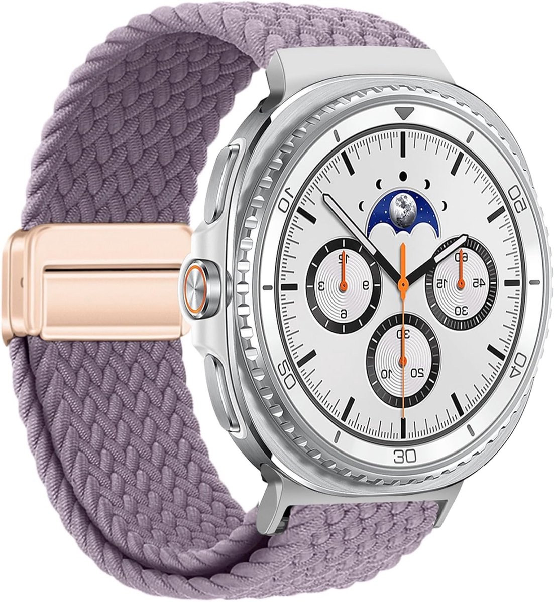 Compatibele Horlogeband voor Galaxy Watch 8 Classic 46mm en Galaxy Watch 8 40mm/44mm, Magnetische Vervangband van Gevlochten Nylon, Duurzaam en Comfortabel