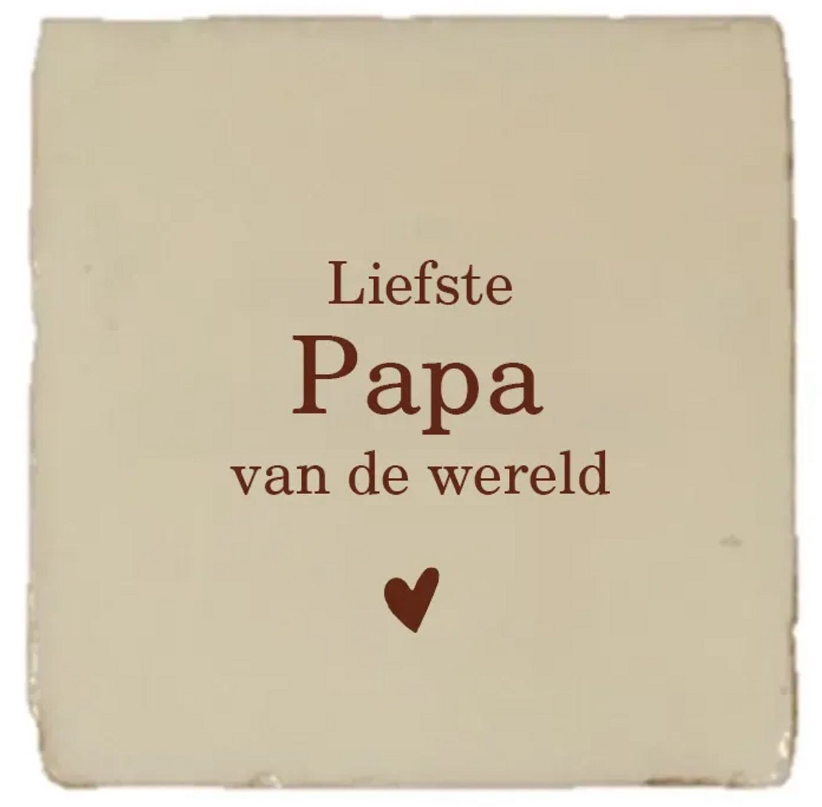 Gekleurd tegeltje - Liefste Papa van de wereld - Beige - Vaderdag cadeau - Handgemaakte tegel | Spreuktegel | Tegeltjes met Spreuken | Tegeltjeswijsheid | Tegeltje tekst | Origineel cadeau