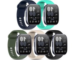 Set van 5 Sportieve Siliconen Armbanden van 22 mm voor Redmi Watch 5 Active en Amazfit Bip 5/Bip 6 Vervangende Horlogebandjes