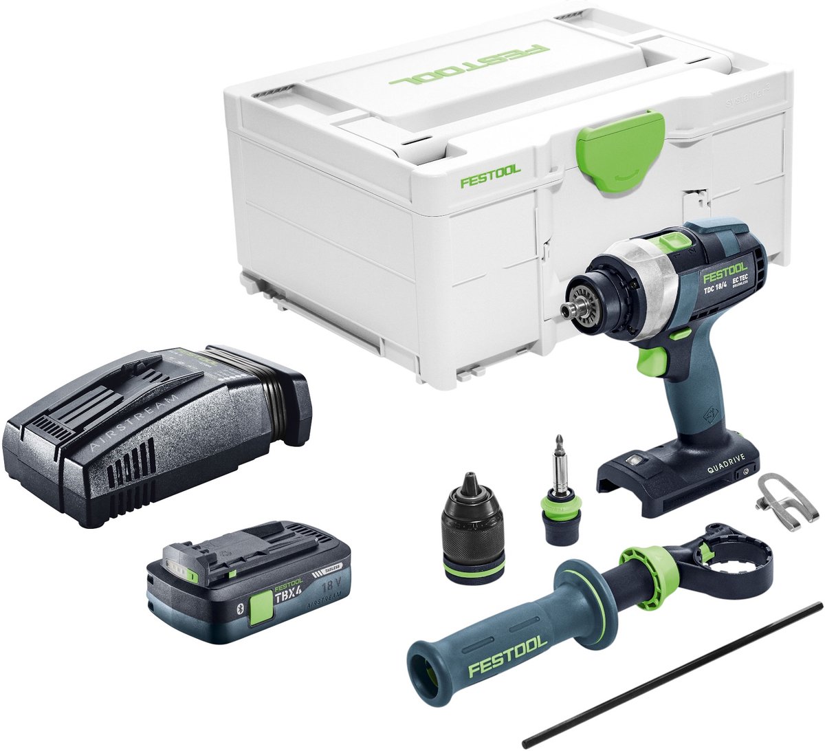Festool TDC 18/4-Basic accuboormachine 18 V 75 Nm borstelloos + 1x accu 4,0 Ah + snellader + Systainer