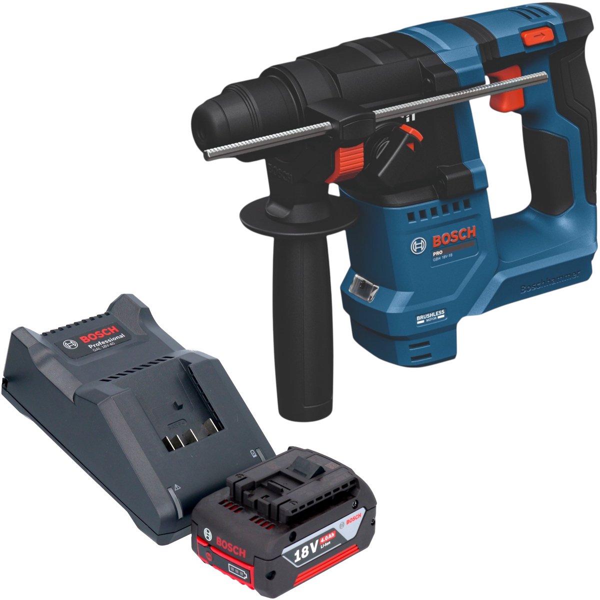 Bosch GBH 18V-18 Professional accu-boorhamer 18 V 1,5 J SDS plus Brushless + 1x accu 4,0 Ah + oplader