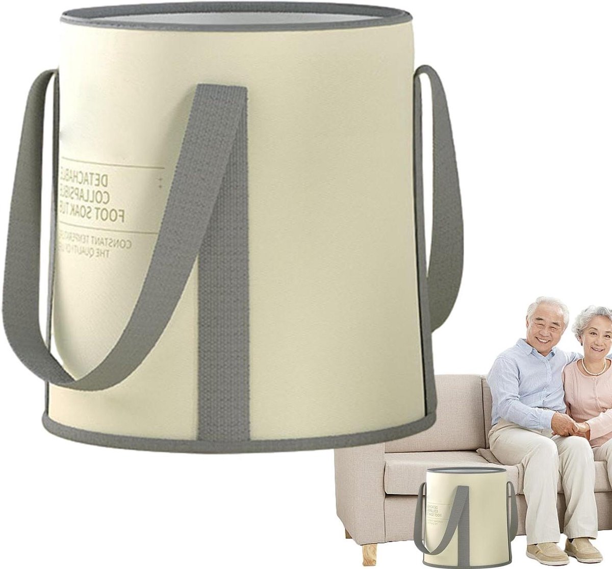 Opvouwbare Voetenemmer - Voetbad Bak - Voeten Ontspannen - Antislip Bodem - N.v.t. - Beige