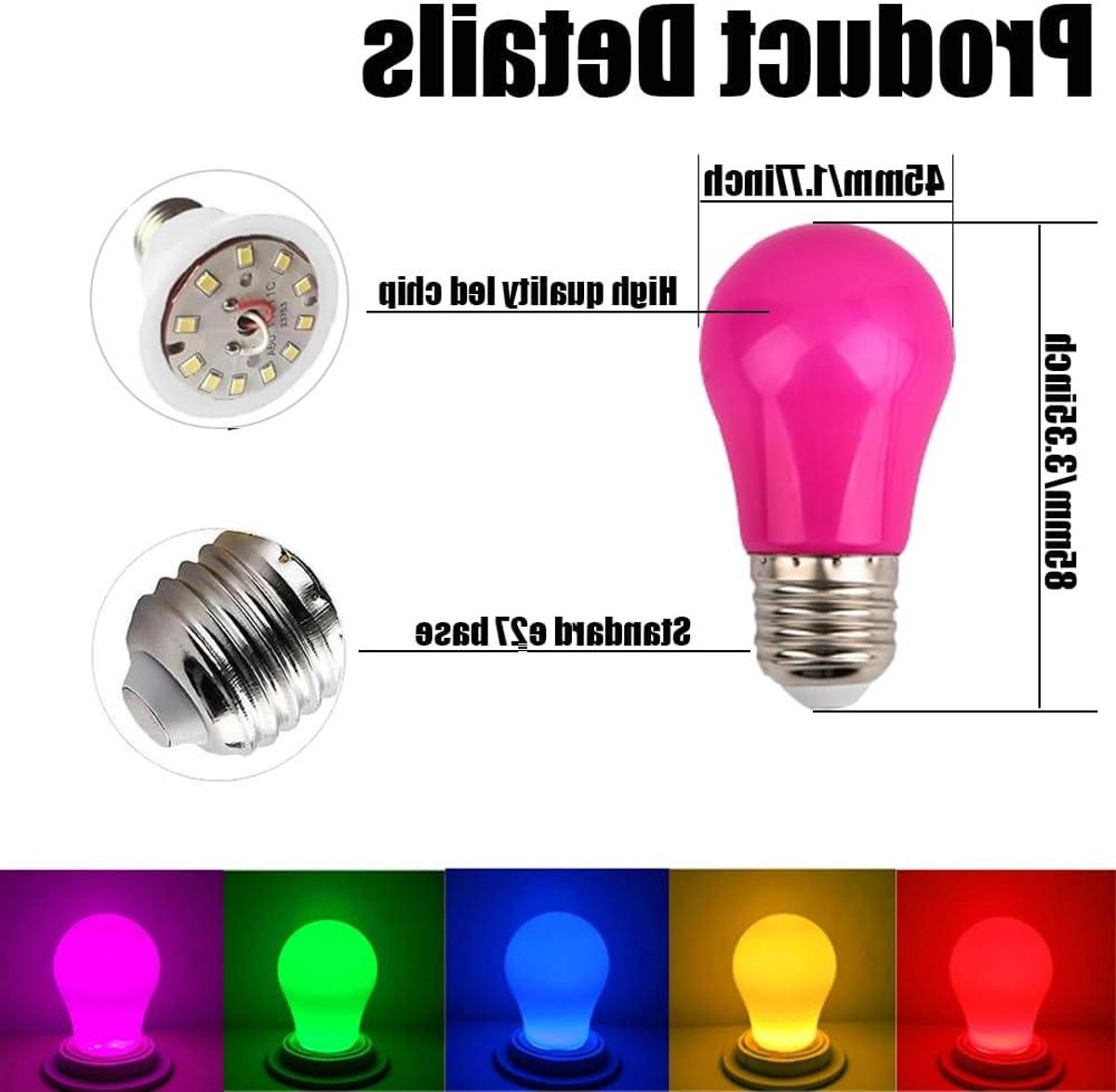 Gekleurde LED Lampen - Kleurrijke Gloeilampen - Sfeerverlichting Creëren - Energiezuinig 3W - E27 Fitting - Gemengde Kleuren