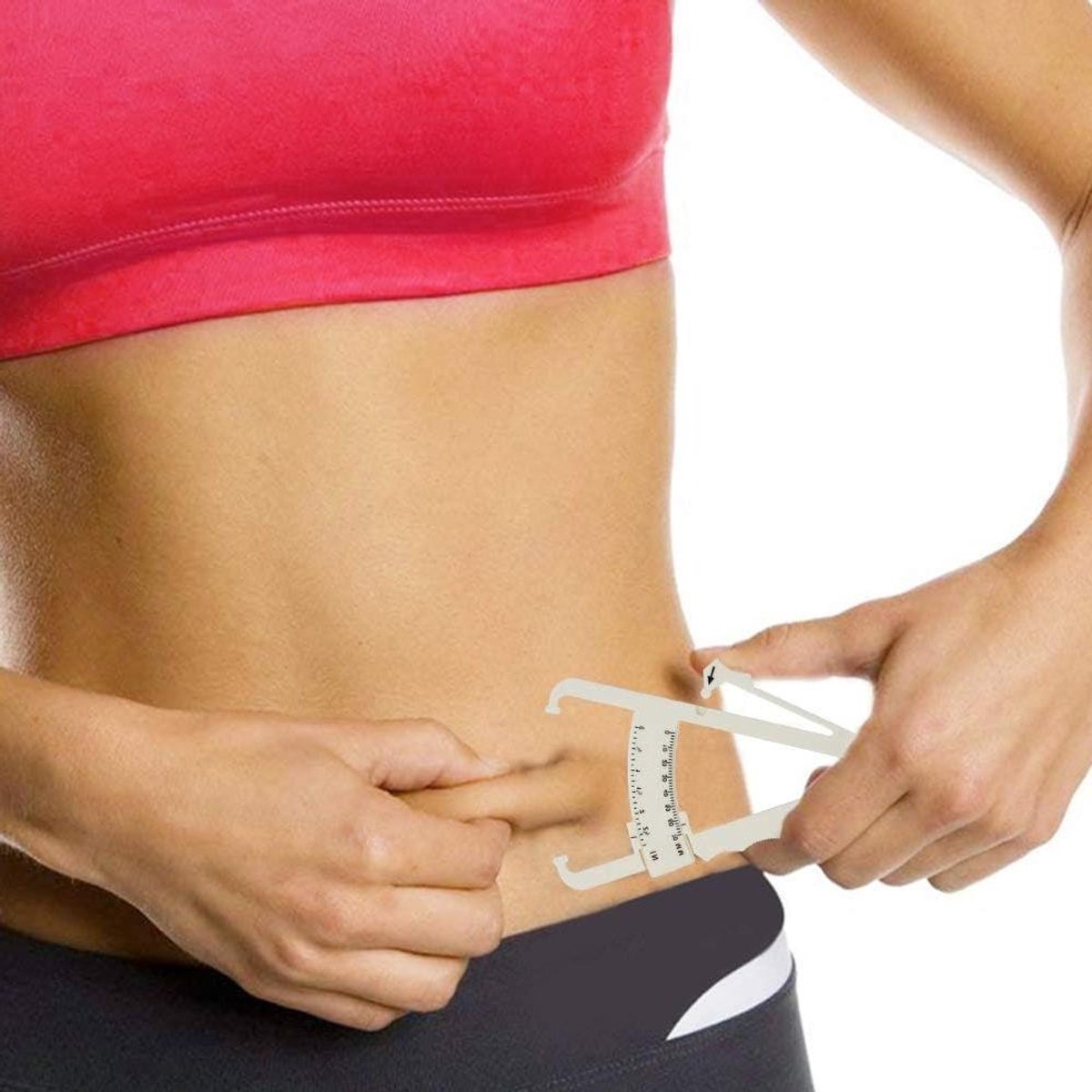 Lichaamsvet Tester - Meetlint Vetpercentage - Gezondheid Bijhouden - Dubbele Schaal - 0-70 mm - Wit