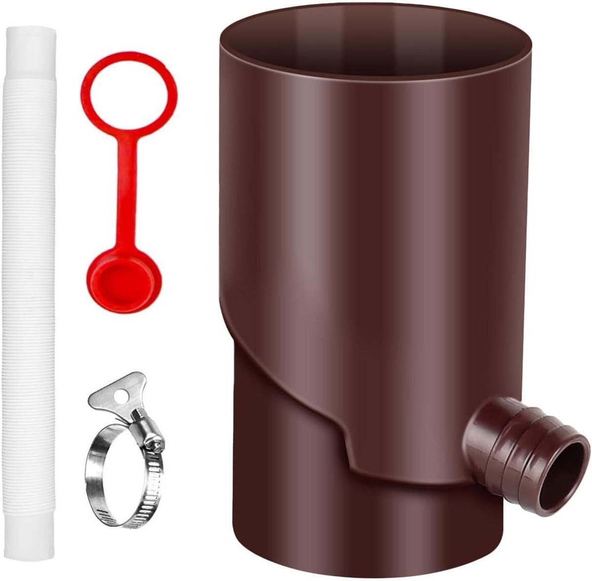 Regenwateropvangvat - Regenton Waterton - Water Besparen - UV- en weerbestendig - 10 cm - Bruin