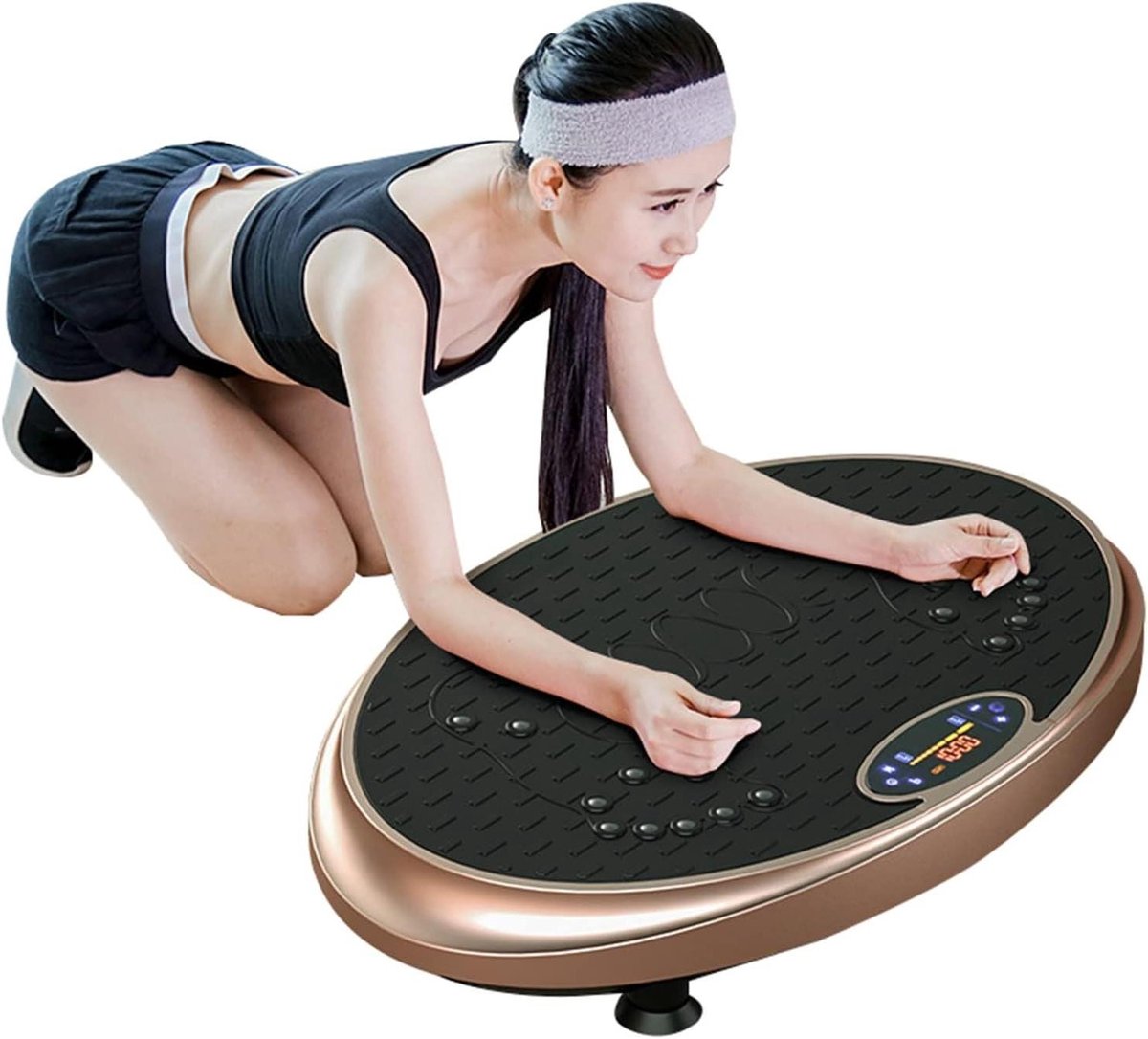 Trilplaat Oefenmachine - Vibratieplatform Fitness - Thuis Trainen - 99 Snelheidsniveaus - 1 kg - Zwart
