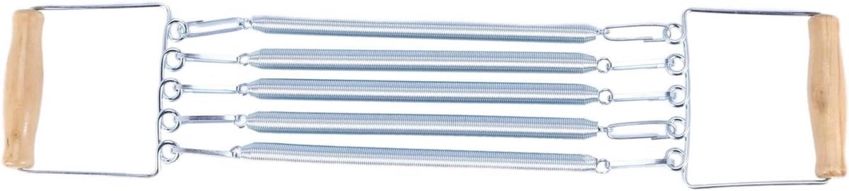 Borst Expander - Fitness Extractor - Spierversterking - 5 Stalen Veren - 39 x 15 x 4 cm - Zilver