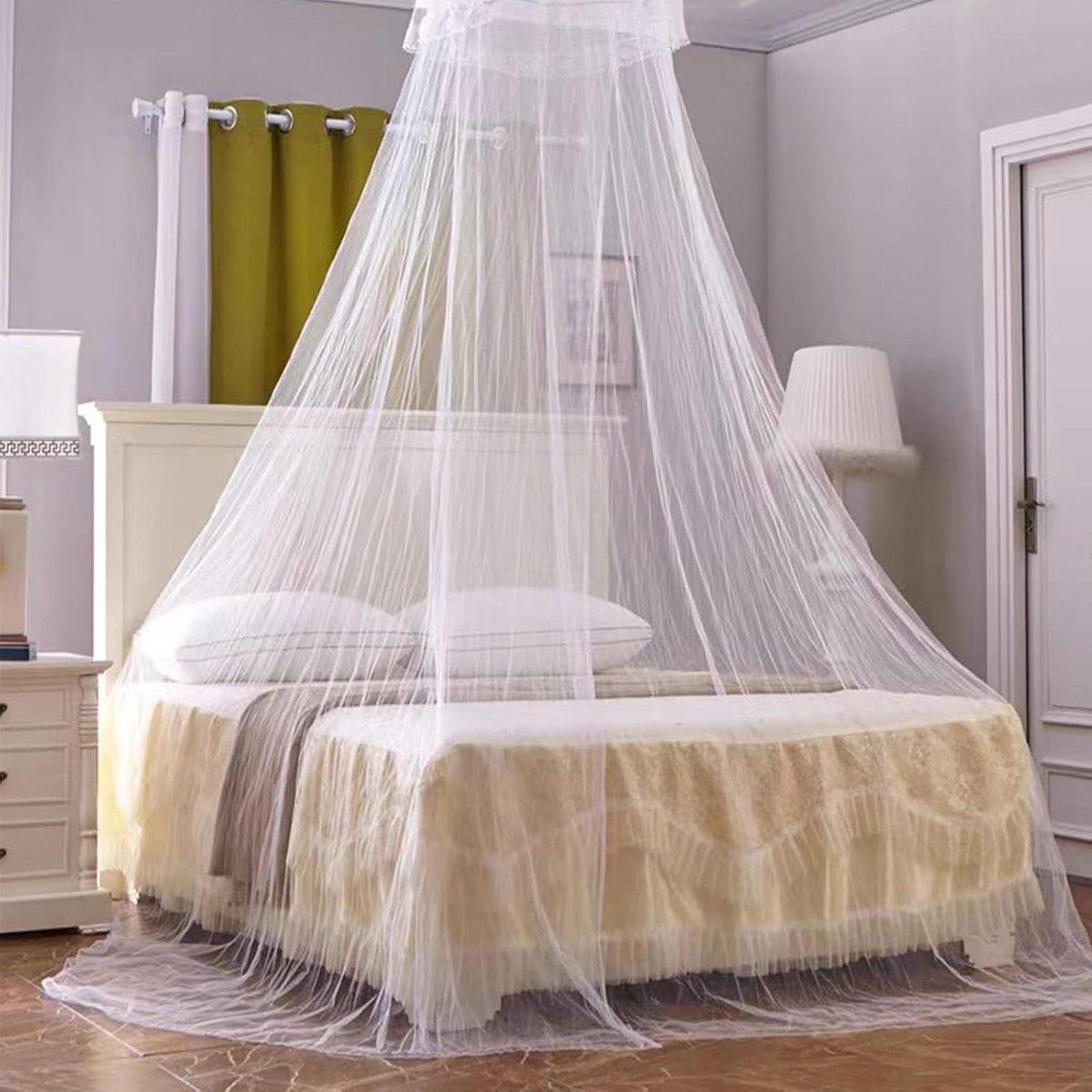 Klamboe Set - Muggennet Hemelbed - Slaapkamer Decoratie - Hoge Koepel Ontwerp - 260 cm Hoog - Wit