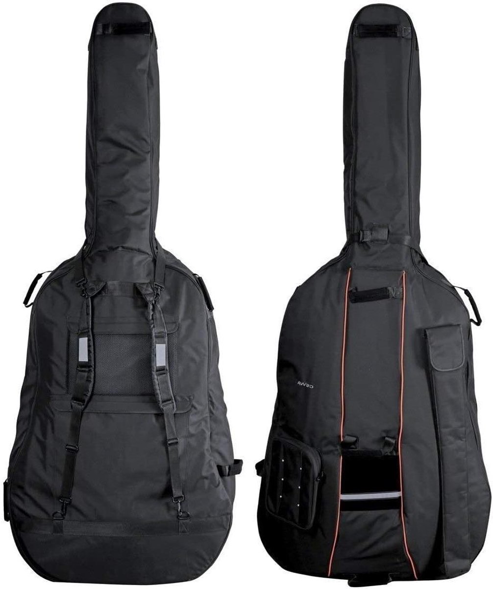 Dubbele Bashoes - Instrument Tas - Muziek Transport - Extra Vulling - 3/4 Maat - Zwart