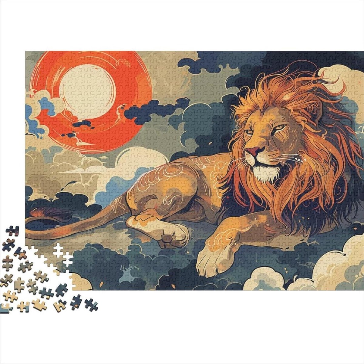 Puzzel 1000 stukjes - Houten puzzel Legpuzzel - Ontspanning thuis - Unieke vormen - 75x50cm - Style-4