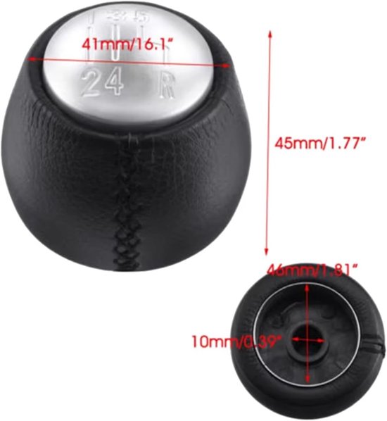 Versnellingspookknop - Schakelknop Pook - Auto Rijervaring - 5 Snelheden Zwart - One Size - Zwart — afbeelding 4